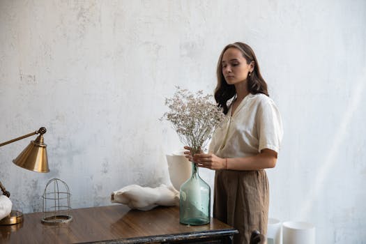 a peaceful workspace with plants