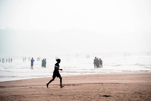 person jogging outdoors