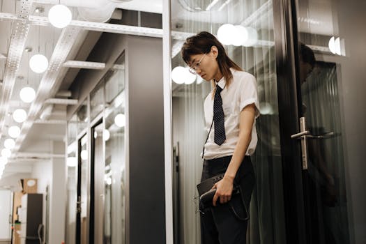 office setting with stressed employee