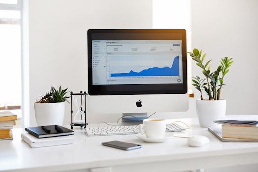 workspace with plants