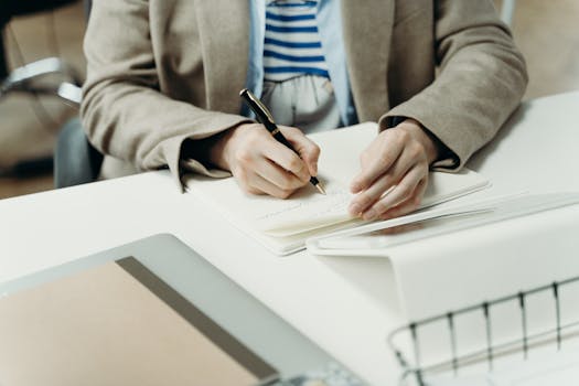 entrepreneur preparing for meeting