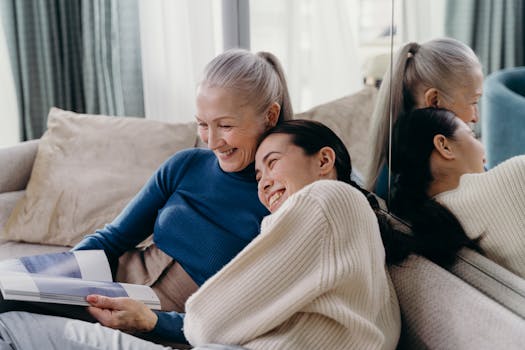 entrepreneur relaxing with family