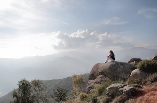 serene outdoor meditation scene