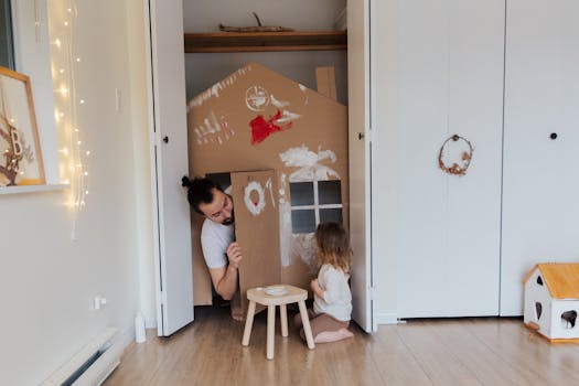 family enjoying art together