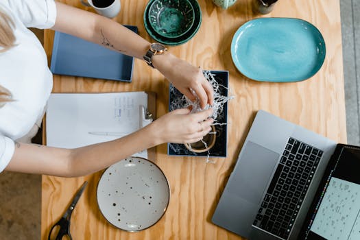 entrepreneur working at a tidy desk